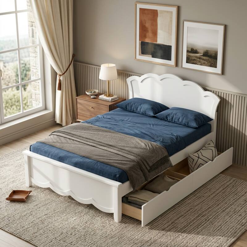 Platform Bed with Dual Underbed Drawers by Harper&Bright Designs