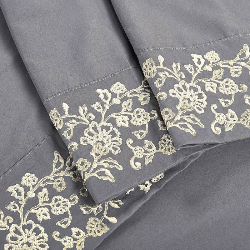 Serenta 4-piece Luxury Embroidered Bed Sheet Set