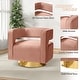 preview thumbnail 68 of 114, HULALA HOME Carisa Modern Upholstered Swivel Open-Back Barrel Chair with Golden Base