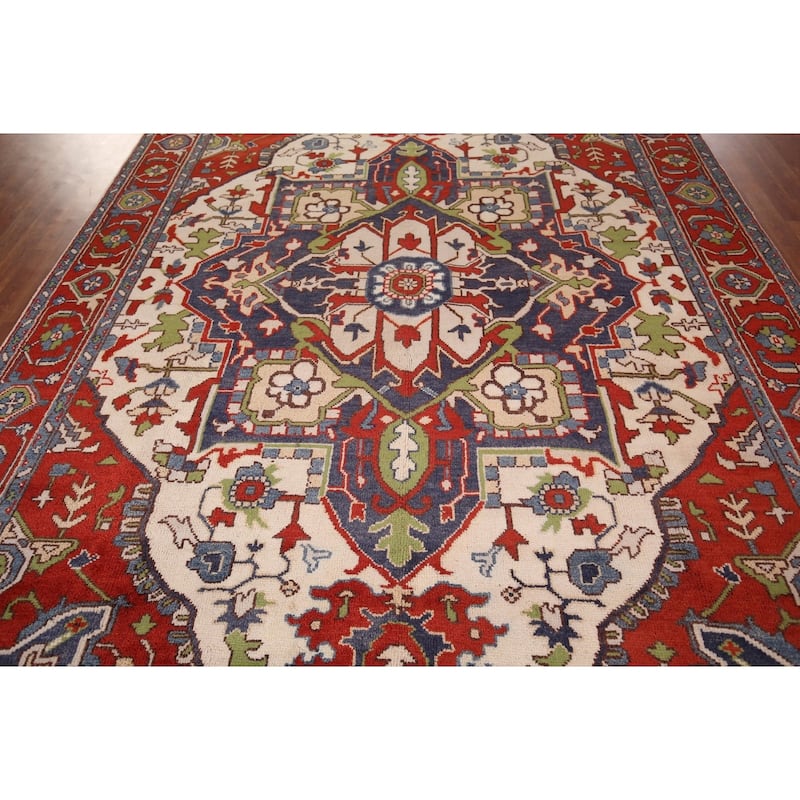 Heriz Serapi Oriental Area Rug Handmade Wool Carpet - 8'5"x 11'11"