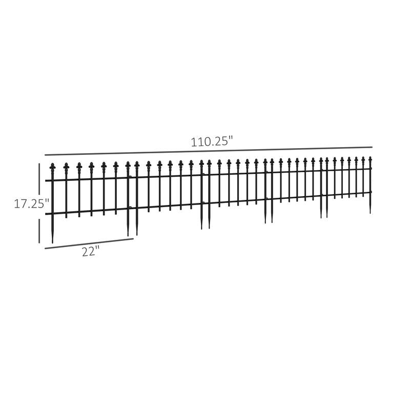 Metal Decorative Garden Fence Steel Fence Panels for Landscape, Flower Bed, Yard Decor