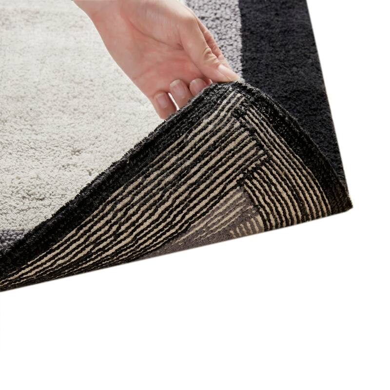 Madison Park Infinity Black Cotton Bath Rug