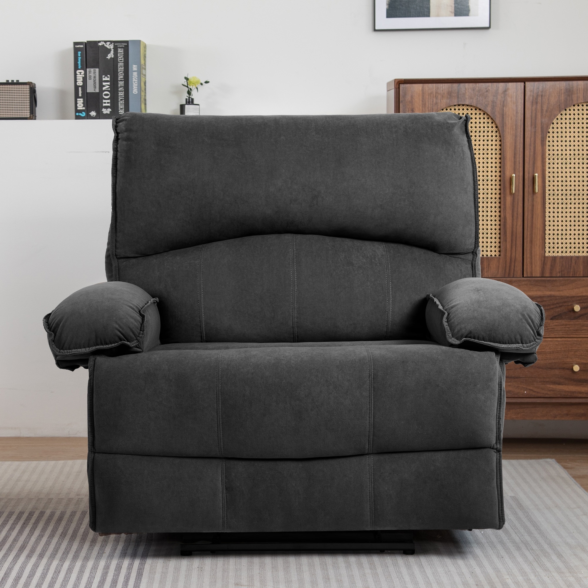 Grey velvet recliner sofa deals