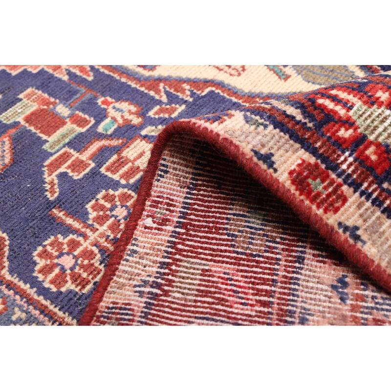 ECARPETGALLERY Hand-knotted Antalya Vintage Navy Wool Rug - 3'11 x 9'4