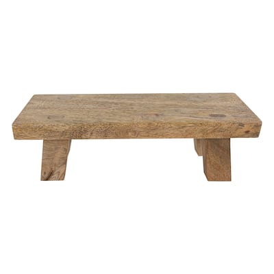 Foreside Home & Garden Footed Stool Mango Wood Riser - 13.5 x 4.5 x 4"H