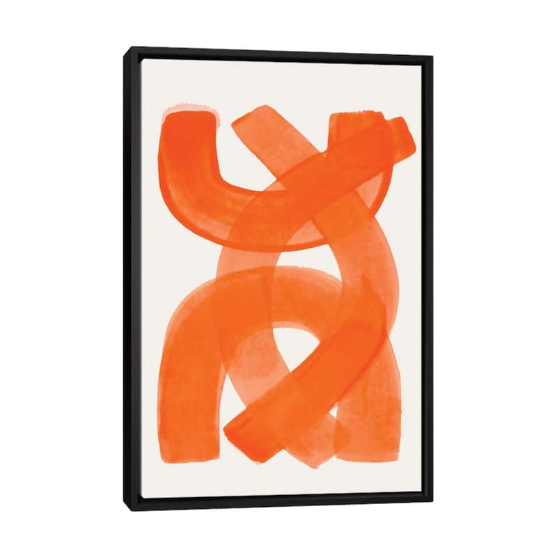 iCanvas "Orange Brush Strokes" by EnShape Framed Canvas Print