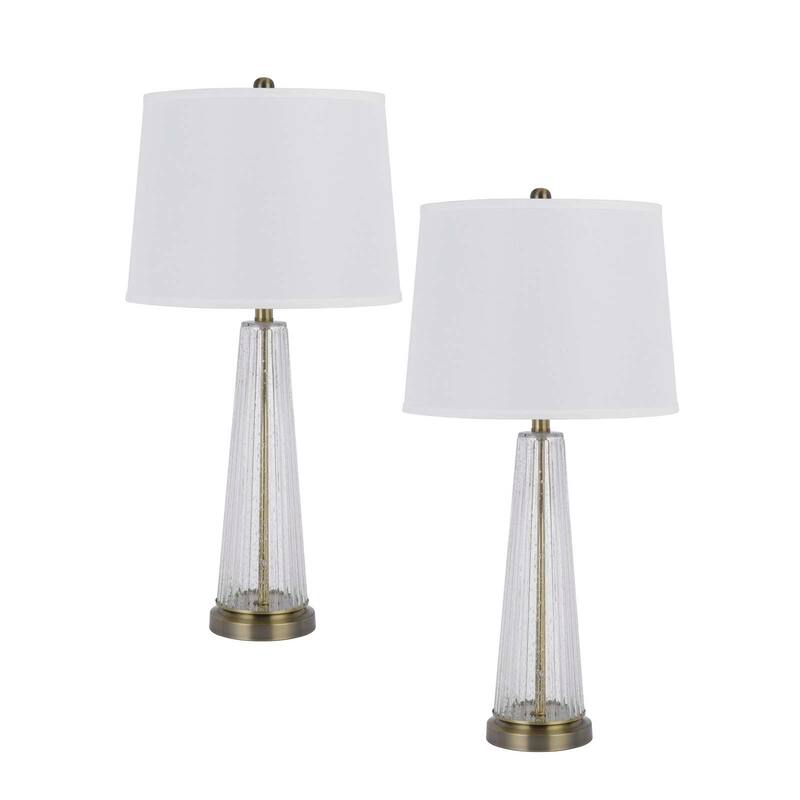 Huxley 30.5" Height Glass/Antique Brass Glass 2 Pack Table Lamp Set - One Size
