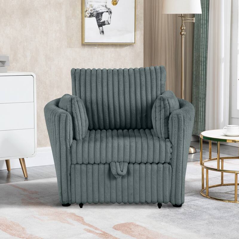 Modern Fabric Sleeper Single Sofa with USB and 2 pillows