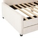 preview thumbnail 8 of 28, Twin Stripe L-shaped Semi-enclosed Daybed wStorage Drawers, Corduroy Upholstered Daybed, Wood Slat Support, No Spring Box Need