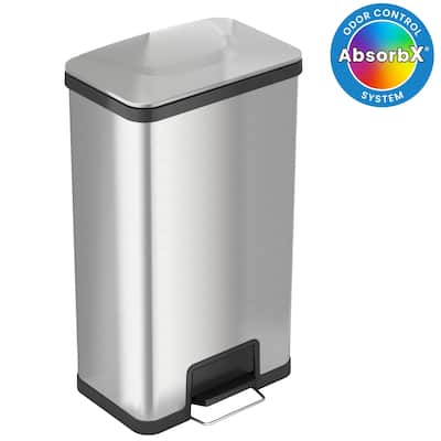 Halo 18 Gallon / 68 Liter AirStep Stainless Steel Kitchen Trash Can with Odor Filter