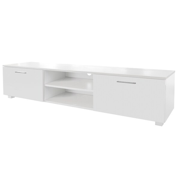 ♫テレビボート２drower TV cabinet Modern Minimalist style TV Stand with 2 Drawers & 2 Shelfs