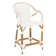 preview thumbnail 31 of 68, SAFAVIEH California Outdoor Bistro 26-inch Counter Stool with Arms - 23" W x 26" D x 43" H White
