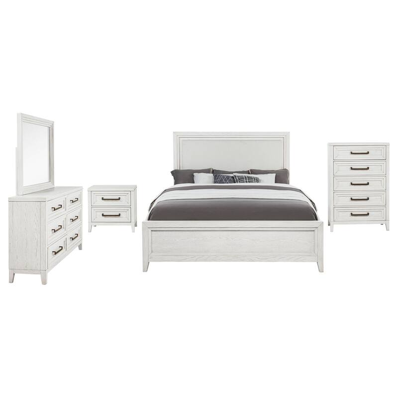 Marielle 5-Piece Bedroom Set Distressed White
