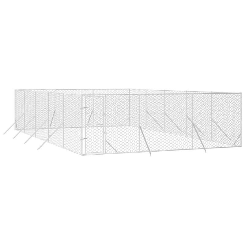 vidaXL Outdoor Dog Kennel Silver Multi-Size Galvanized Steel