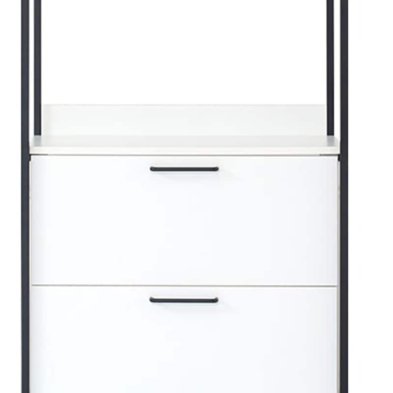Cox Modular Closet System, 3 Storage Drawers, Hanging Rod, Black Metal