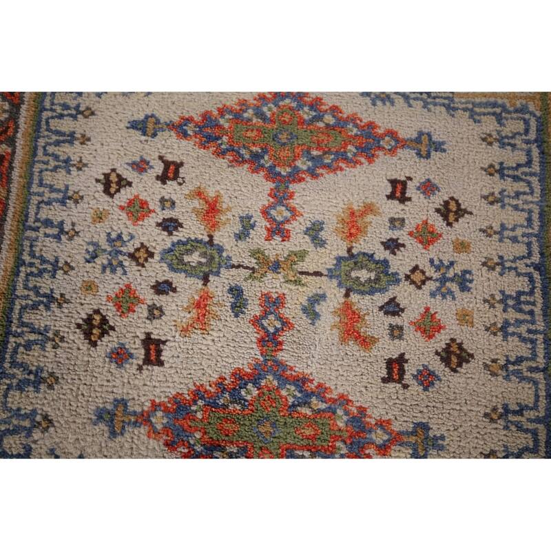 Geometric Viss Oriental Runner Rug Hand-Knotted Wool Carpet - 2'6"x 7'11"