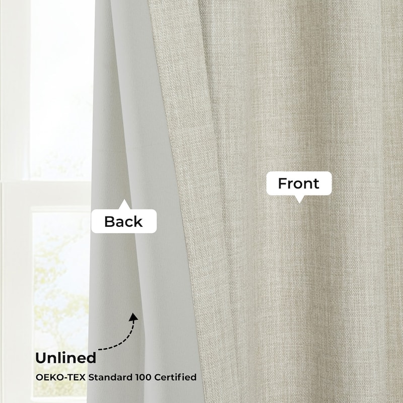 Exclusive Fabrics Textured Faux Linen Extra Wide Curtains Rod Pocket Single Panel (1 Panel)