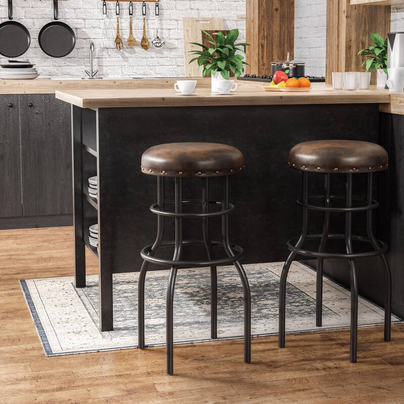 Vigo Rustic Bronze Metal Counter Height Barstool by Furniture of America