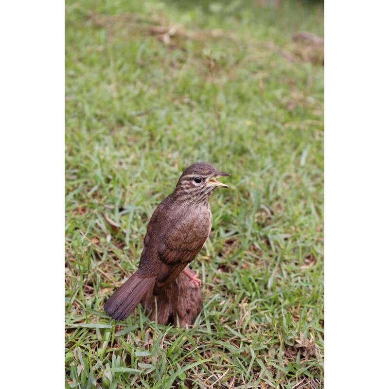 7.75" Sound Activated Standing Songbird Outdoor Garden Statue