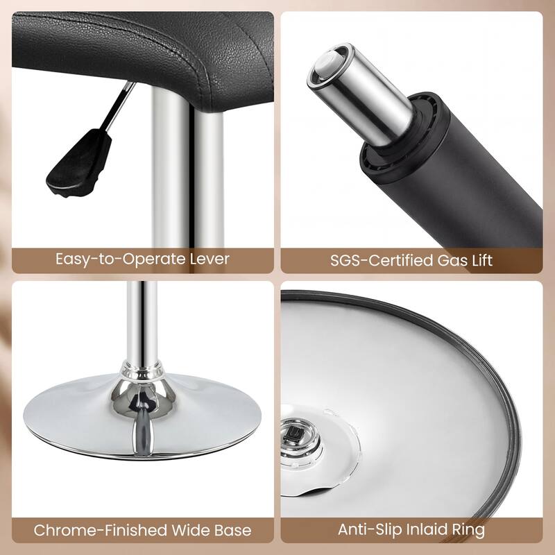 Gymax Bar Stools Set of 2 Adjustable Swivel Barstools w/Back &