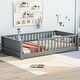 preview thumbnail 3 of 58, Sturdy Structure Floor Twin size Platform Bed with Built-in Book Storage Rack,Kids and Baby