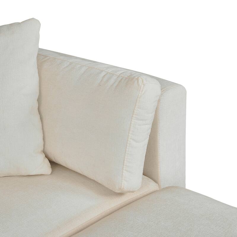 Chenille 2-Seater Sofa, Solid Wood and Rustproof Feet