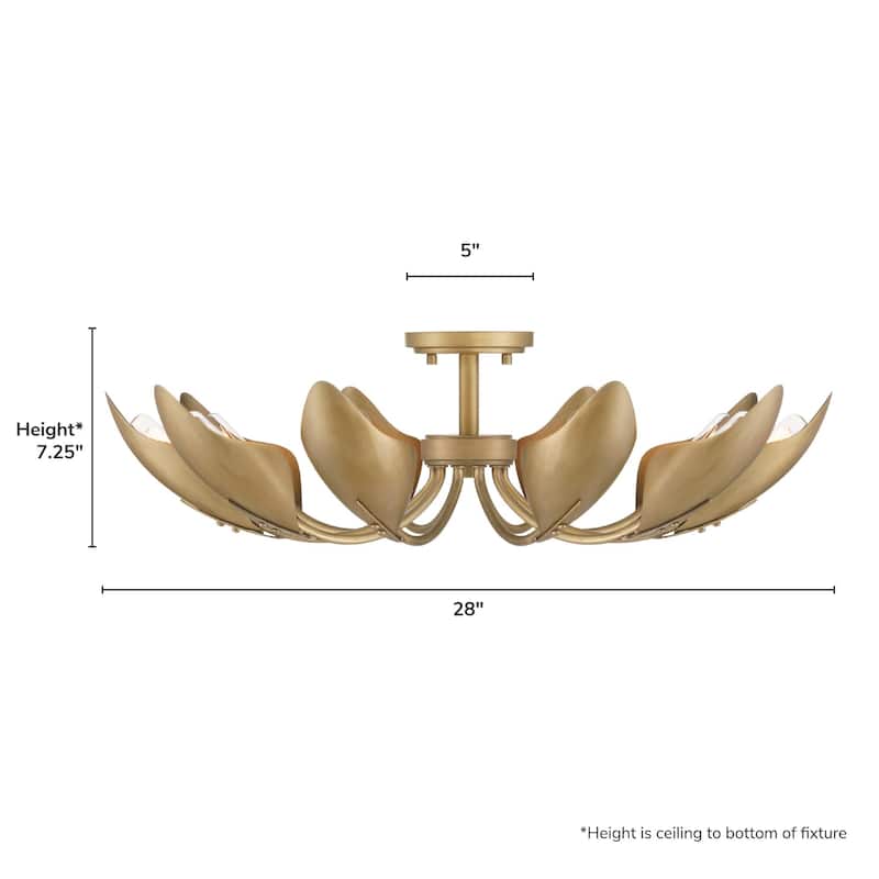Hunter Juneway 10-Light Flush Mount Chandelier - Transitional, Modern/Contemporary - Dining Room, Living Room, Bedroom.