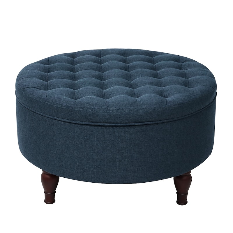 Maypex 32'' Tufted Round Storage Cocktail Ottoman