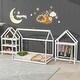 preview thumbnail 19 of 28, Wooden Twin House Bed with Integrated Shelves and Hanger for Kids Room