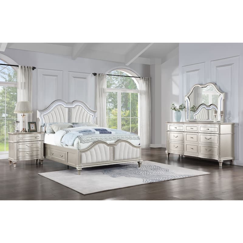 Evangeline Storage Bedroom Set Silver Oak - California King - 4 Piece
