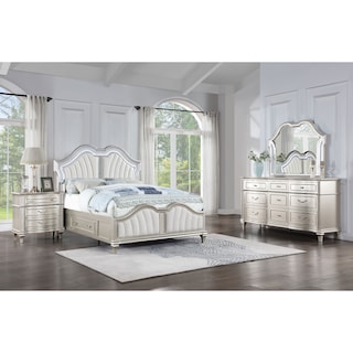 Evangeline Storage Bedroom Set Silver Oak