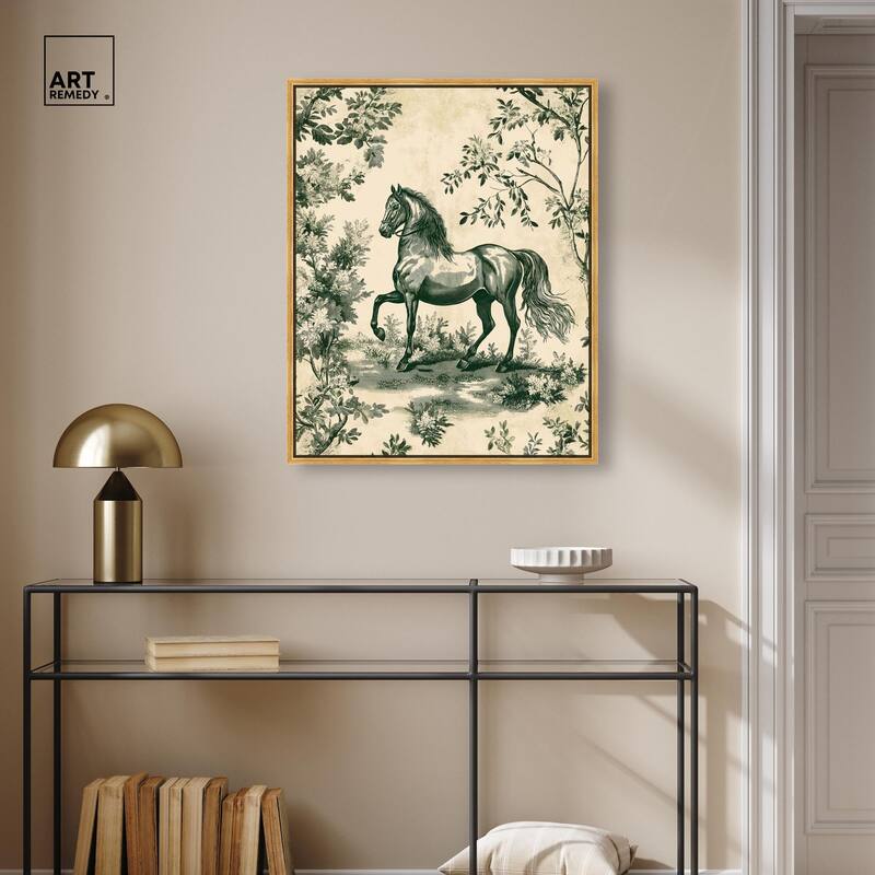 Equestrian Etching Canvas by Art Remedy