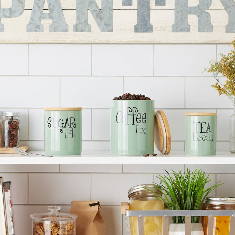 DII Coffee/Sugar/Tea Ceramic Canister (Set of 3)