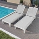 preview thumbnail 80 of 105, Outdoor Chaise Lounge Chairs (Set of 2) with Adjustable Backrest White Totem