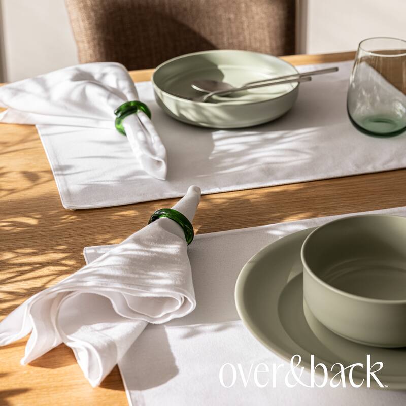 over&back Woven Chambray Cotton Cloth Napkins - Machine Washable (Set of 4)