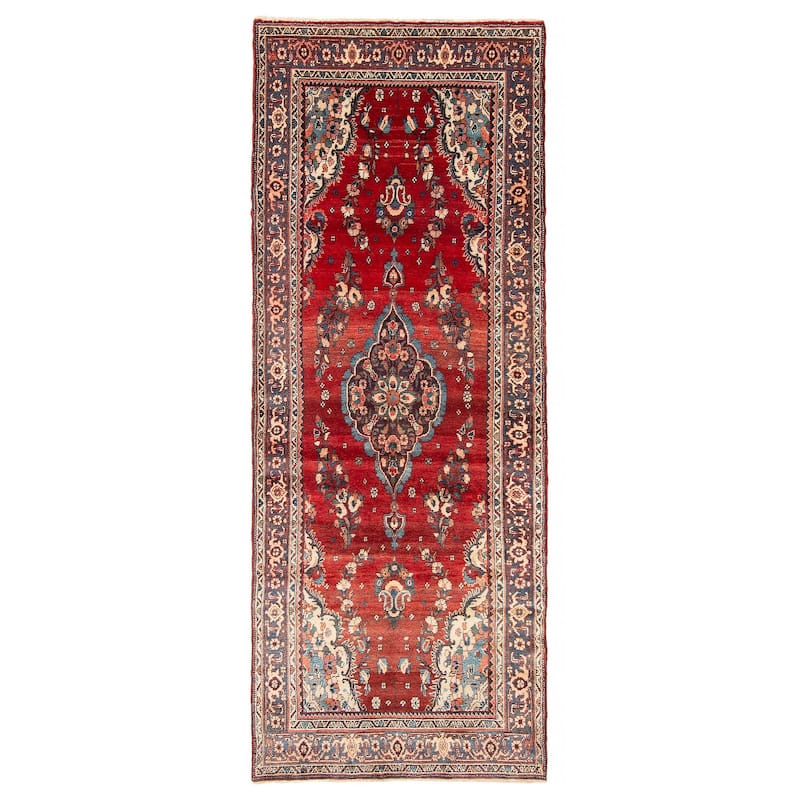 ECARPETGALLERY Hand-knotted Andelz Red Wool Rug - 3'5 x 9'5 - Red - 3'5 x 9'5