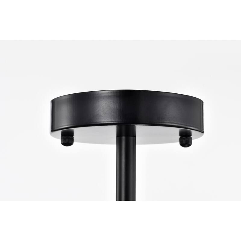Tase 18 Inch Matte BLack Mid-Modern Semi Flush Mount 3-Light