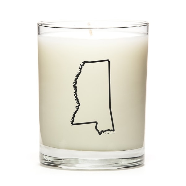State Outline Candle, Premium Soy Wax, Mississippi, Fresh Linen