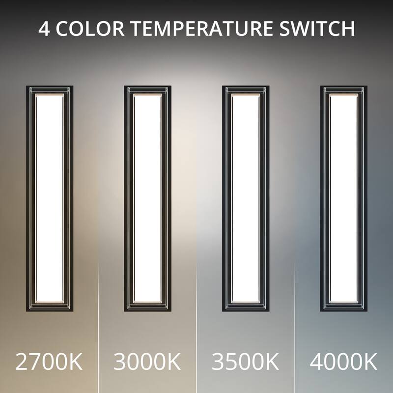 Ice Bar 26in LED Outdoor Wall Light Selectable CCT 2700-3000-3500-4000K set to 2700K in Black
