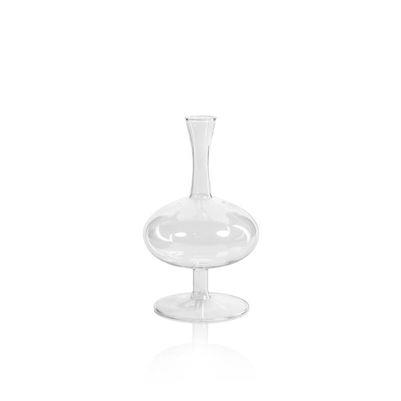 Lillee Glass Footed Vases, Set of 2 - 3.5" x 8.75"