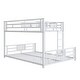 preview thumbnail 26 of 26, L-Shaped Metal Bunk Bed with Ladder and Guardrails, Twin Over Full Size Heavy Duty Bunk Bedframe with Slats Support