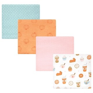 Hudson Baby Infant Girl Cotton Flannel Receiving Blankets, Pumpkin Spice, One Size - Pumpkin Spice - One Size