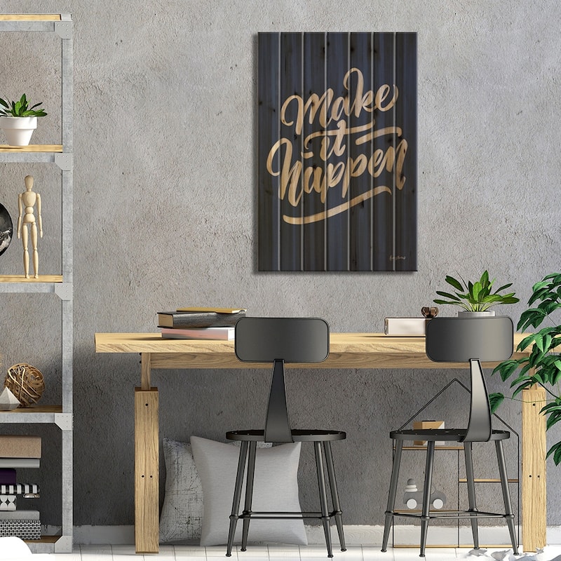 Encouraging Words - Happen Print On Wood by Becky Thorns - Multi-Color