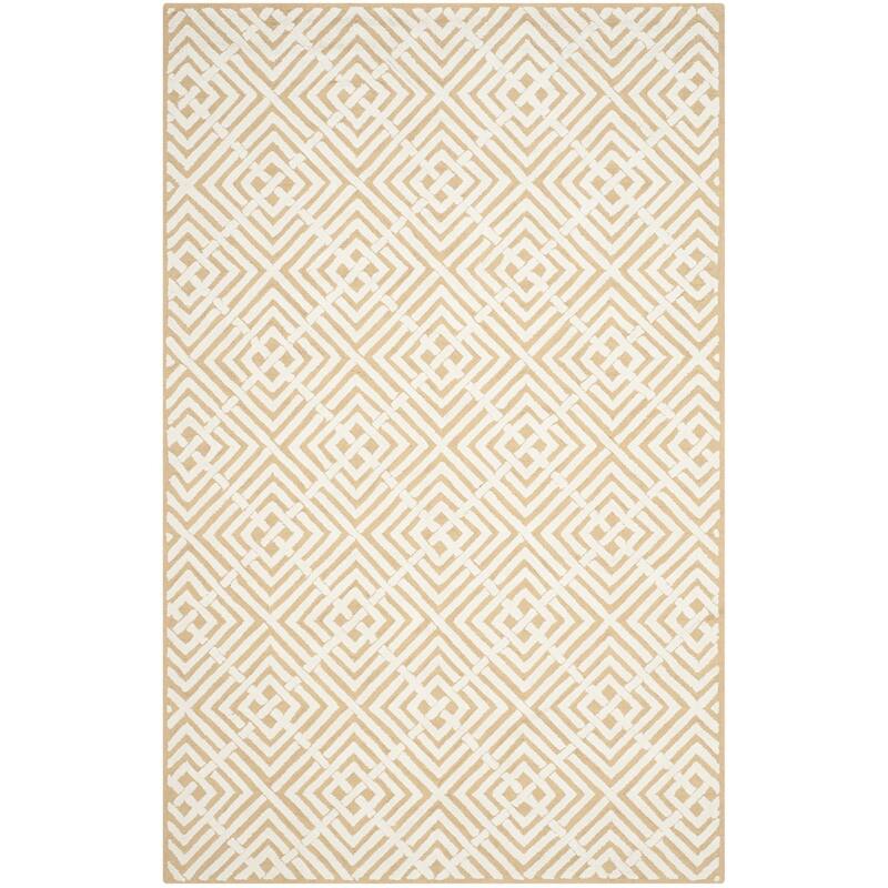 SAFAVIEH Handmade Newport Jamya Modern Cotton Rug - 3'9" x 5'9" - Beige/White