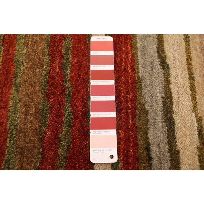 ECARPETGALLERY Hand-knotted Peshawar Ziegler Dark Copper, Light Grey Wool Rug - 5'0 x 7'11