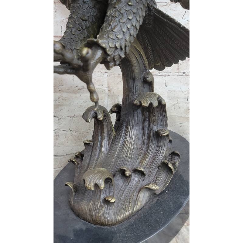 Bronze Metal Eagle Statue Sculpture Garden Yard Original Casting 26 Inches X 31 Inches