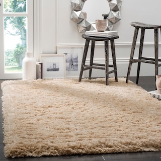 SAFAVIEH Polar Shag Bibi Glam Solid 3-inch Extra Thick Rug - Light Beige - 4' x 6'