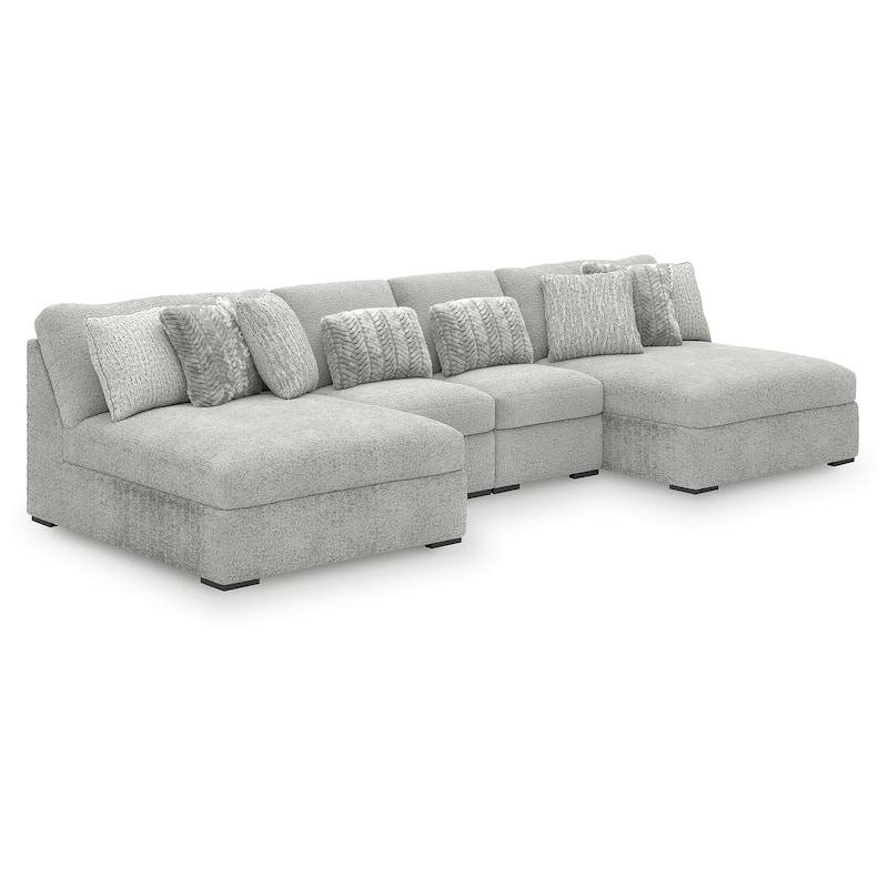 Signature Design by Ashley Snodoodle Gray 4-Piece Sectional with Chaise - 168" W x 67" D x 40" H