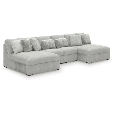 Signature Design by Ashley Snodoodle Gray 4-Piece Sectional with Chaise - 168" W x 67" D x 40" H