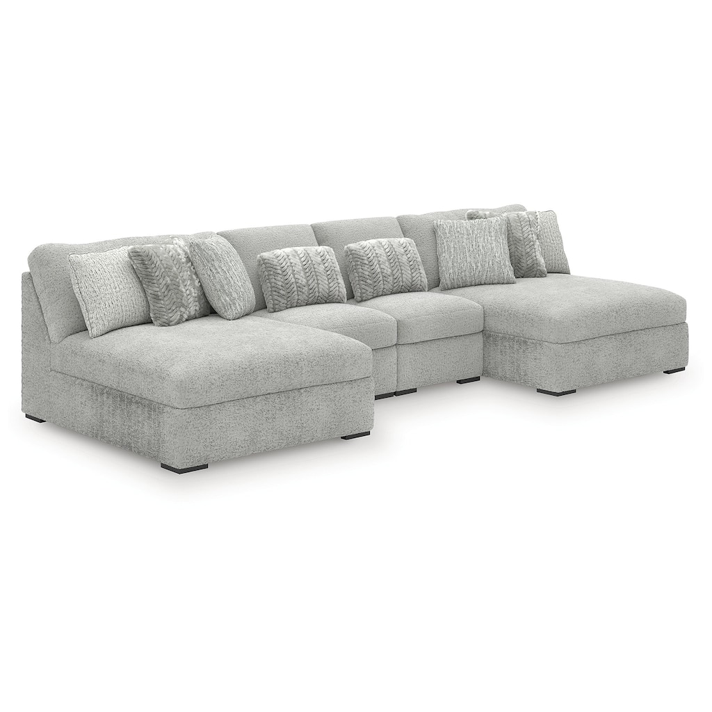 Signature Design by Ashley Snodoodle Gray 4-Piece Sectional with Chaise - 168" W x 67" D x 40" H